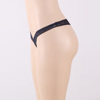 Plus Size Lace Transparent Low Rise Thong Panties