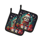 Shih Tzu Christmas Pair of Pot Holders