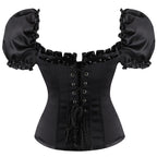 Lace Trim Corset Top with Straps for Women