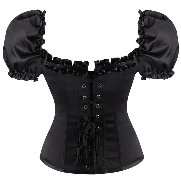 Lace Trim Corset Top with Straps for Women