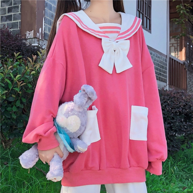 Autumn Lolita JK Women's Bowknot Rabbit Hoodie Top | Streetwear