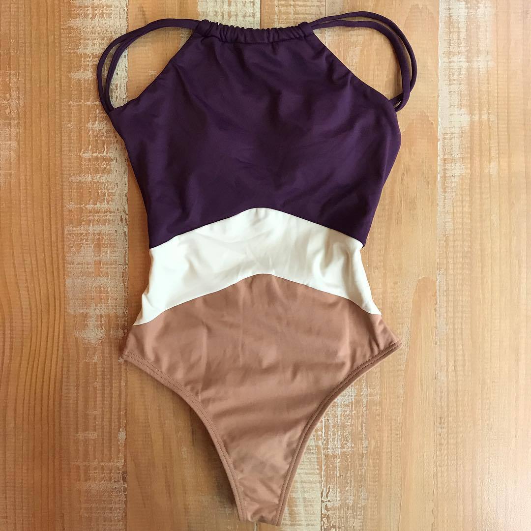 Women's 2019 Color Block One-Piece Swimsuit (Nylon)