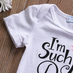 Baby Girl Romper Set with Shorts and Bodysuit