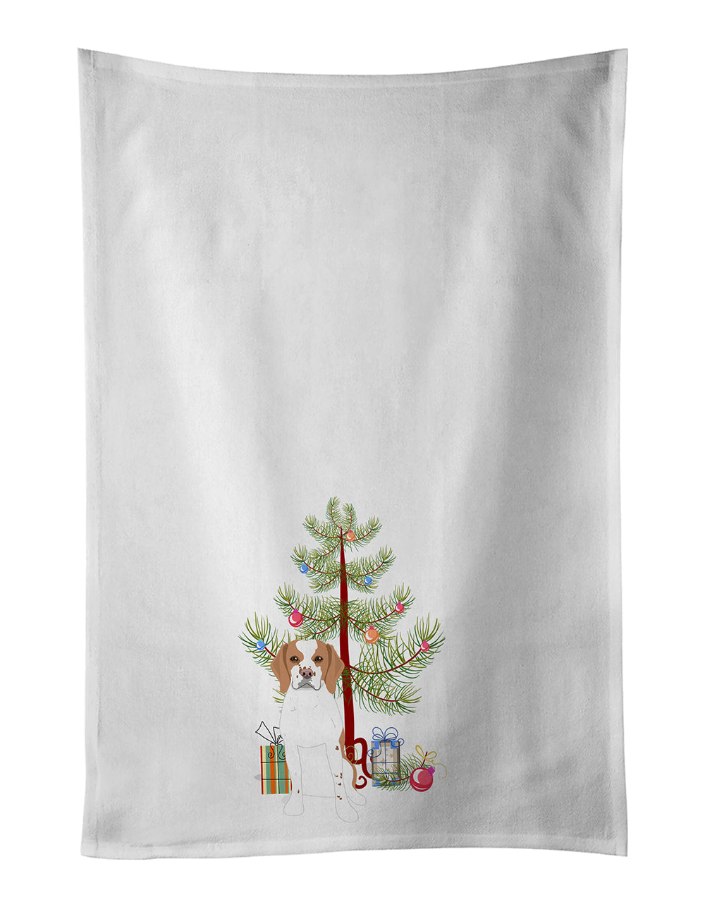 Beagle Red and White Red Ticked #1 Christmas Kitchen Towel Set of 2