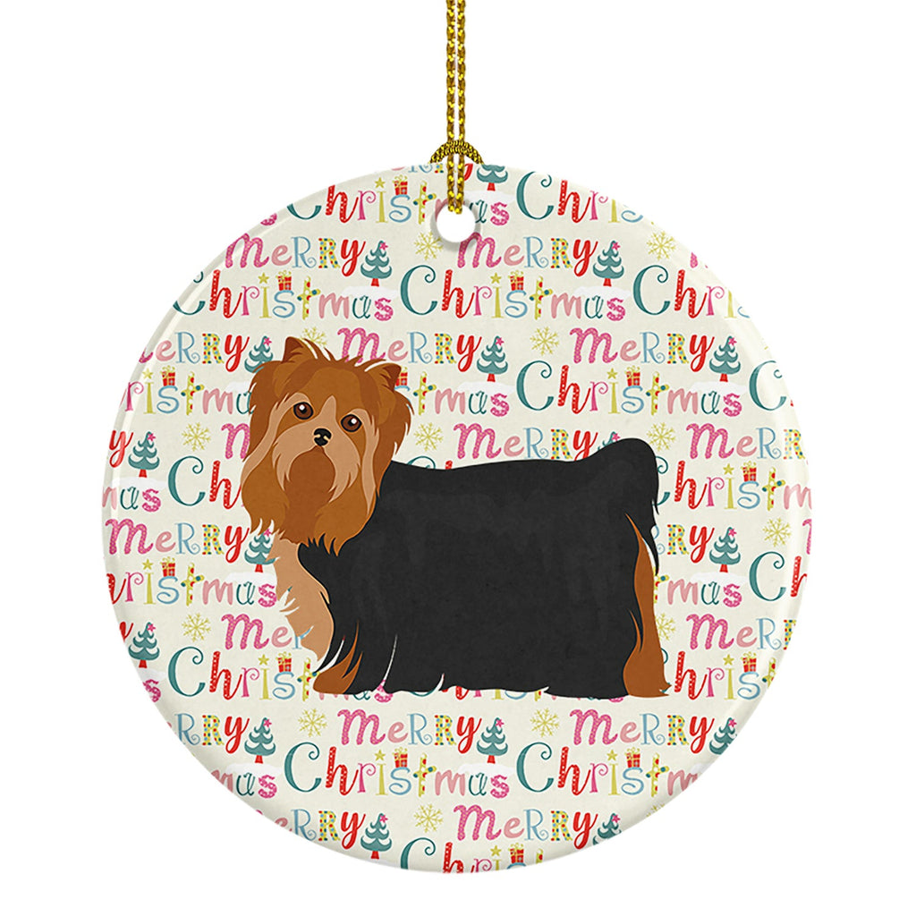 Yorkshire Terrier #2 Merry Christmas Ceramic Ornament