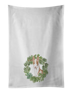 Ibizan Hound Sitting Tall Christmas Wreath Kitchen Towel Set of 2