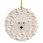 Poodle Merry Christmas Ceramic Ornament