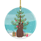 York Chocolate Cat Christmas Ceramic Ornament