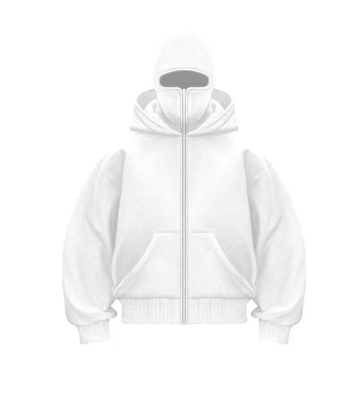 Barrack Hooded Face Mask Zipper Sweatshirt | Streetwear