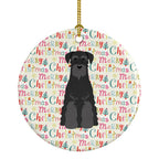 Merry Christmas Standard Schnauzer Black Ceramic Ornament