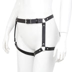 Leather Handcuffs and Panties Set with Bow for Adults