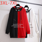 Plus Size Women's Long Hoodie Sweatshirt Coat (3XL-7XL) | Streetwear