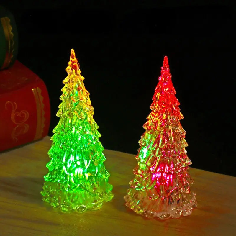 Colorful Christmas Tree with Acrylic Night Light Decor