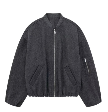 WOLFF Women's Bomber Jacket with Zip and Pockets (One Piece)