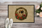 Pekingese Christmas Flowers Doormat