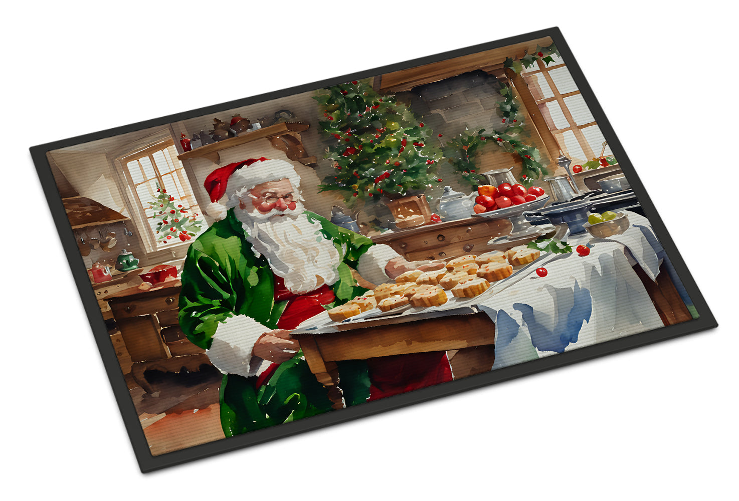 Cookies with Santa Claus Father Christmas Doormat