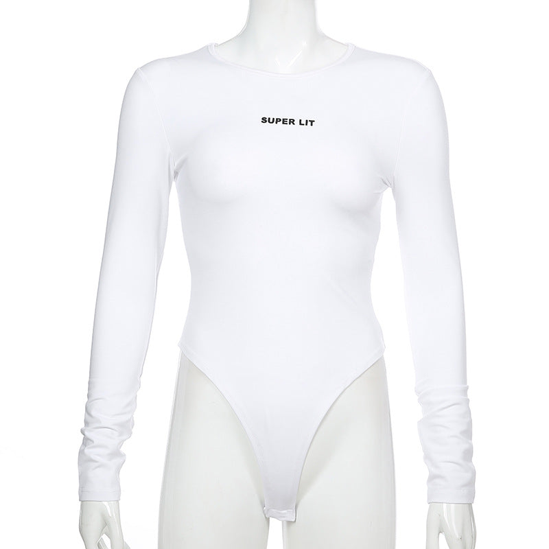 Autumn 2019 Women's Embroidered Backless Bodysuit