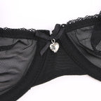 Ladies Transparent Mesh Lingerie Set - Ultra-thin Bra & Thong