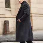 British Men's Woolen Long Trench Coat