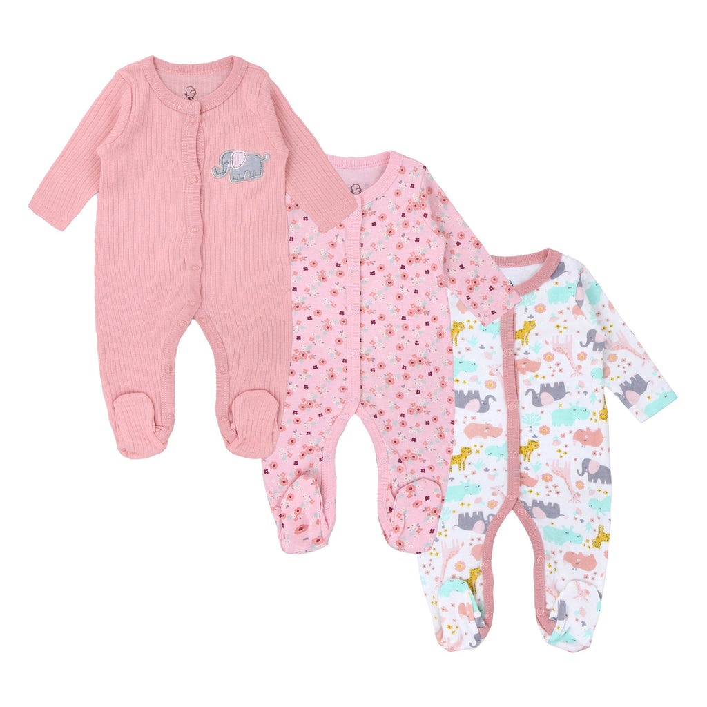 Cotton Long-Sleeve Baby Bodysuit (0–9M)