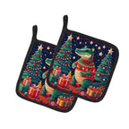 Alligator Christmas Pair of Pot Holders