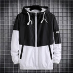 Plus Size Men's Hooded Sports Trench Jacket