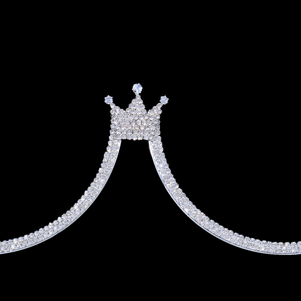 Rhinestone Crown Chest Body Chain