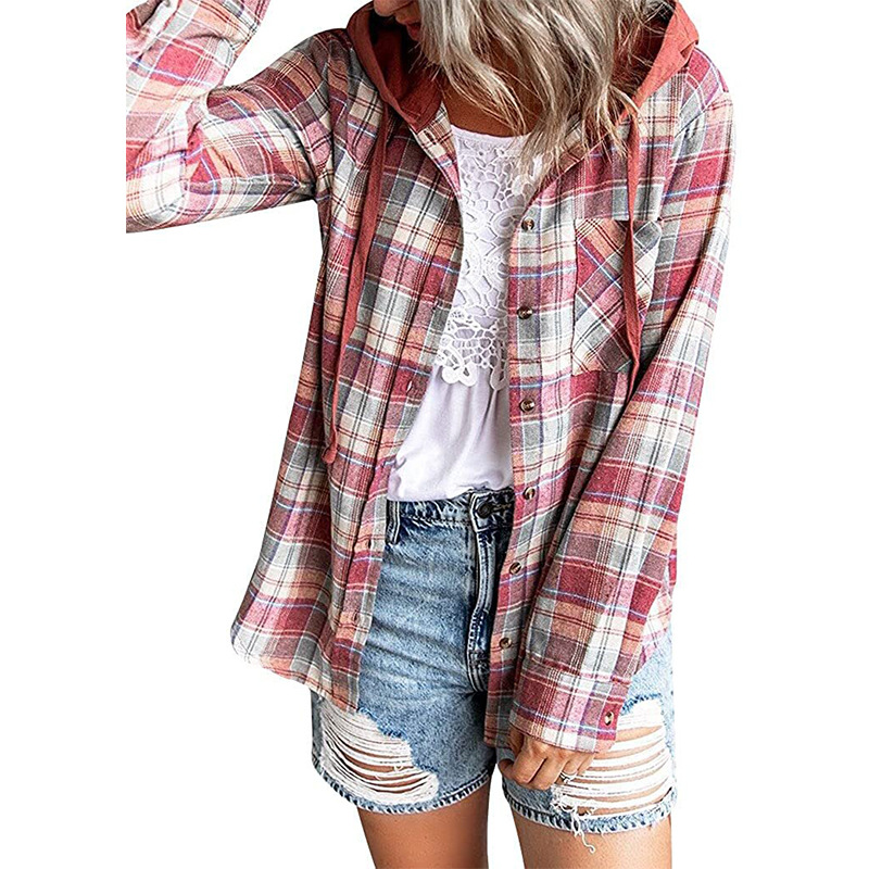 Hooded Button-Up Pullover