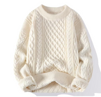 Retro Twisted Flower Sweater in Solid Knitwear Top
