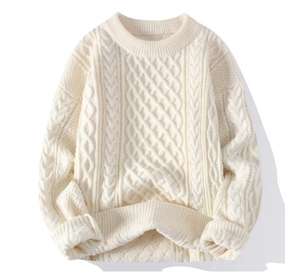 Retro Twisted Flower Sweater in Solid Knitwear Top