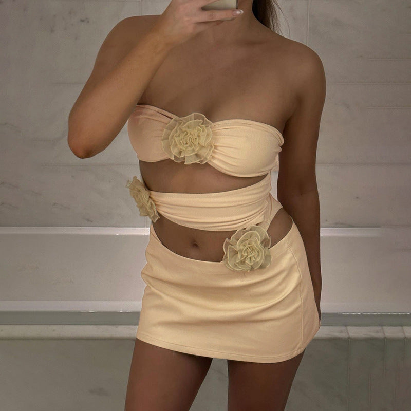 YY23062 Summer Floral Cutout Bodysuit Top
