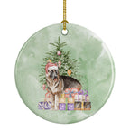 German Shepherd Christmas Presents and Tree Ceramic Ornament