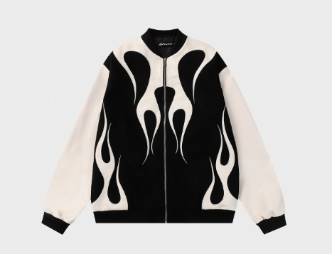 Men's Embroidered Leather Racing Suit Coat