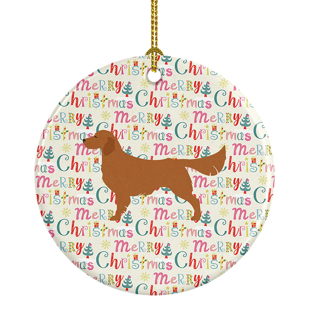 Golden Retriever Merry Christmas Ceramic Ornament