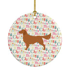Golden Retriever Merry Christmas Ceramic Ornament