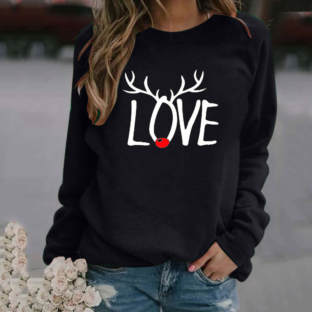 Christmas Pattern Printed Long Sleeve Sweatshirt for Women | Streetwear