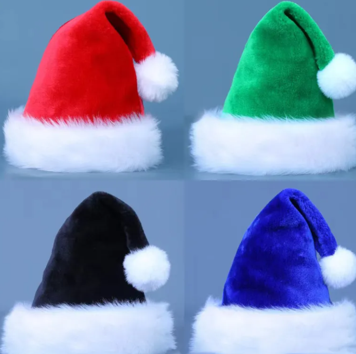 Soft Plush Christmas Hat | Embroidered Cap
