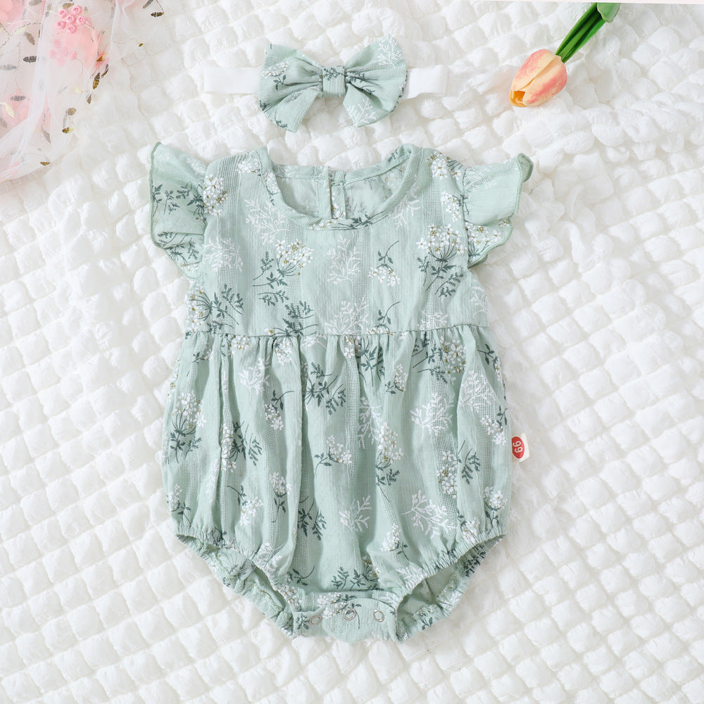 2022 Summer Baby Cotton Bodysuit with Sleeves