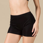 Summer Solid Color Silk Mid-Waist Boyshorts for Women