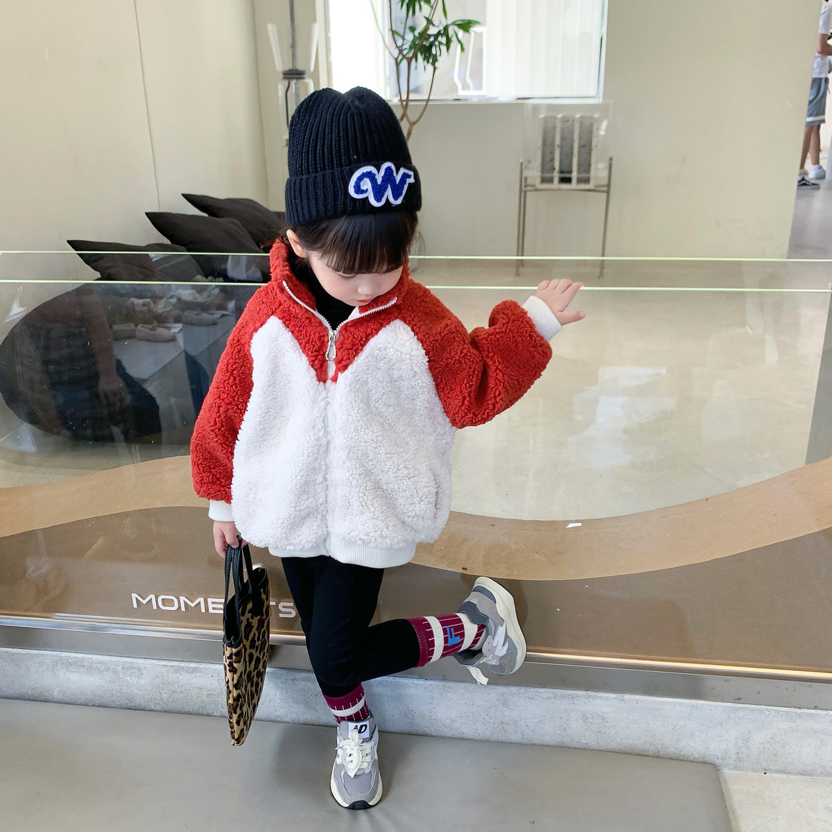 Girls' Thick Lamb Velvet Coat for Winter Wear