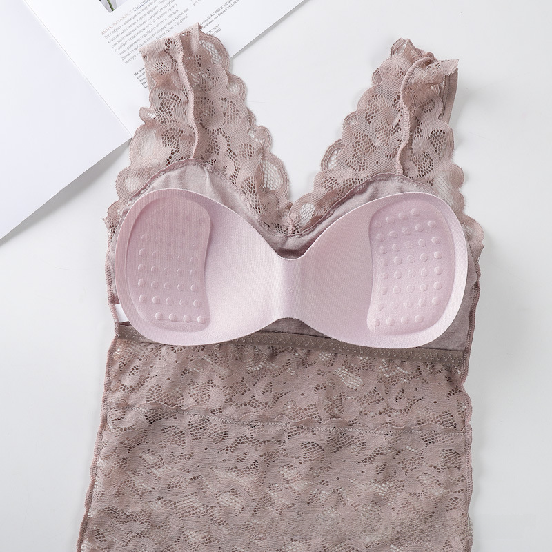 Lace Backless Tube Top with Wide Straps and Padding