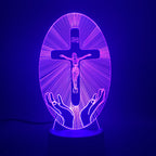 [Duplicate] [Archived] 3D Acrylic Christian Cross Night Light - USB Powered | Christian Home Decor
