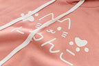 Kawaii Pink Sweater with Cat Graphic for Women