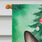 Colorpoint Shorthair Cat By the Christmas Tree House Flag