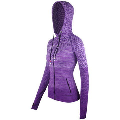 Women's Slim Zipper Hooded Winter Sports Jacket