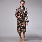 Printed Dragon Pattern Long-Sleeved Nightgown Robe