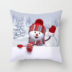 Christmas Snowman Plush Pillow Cover for Sofa