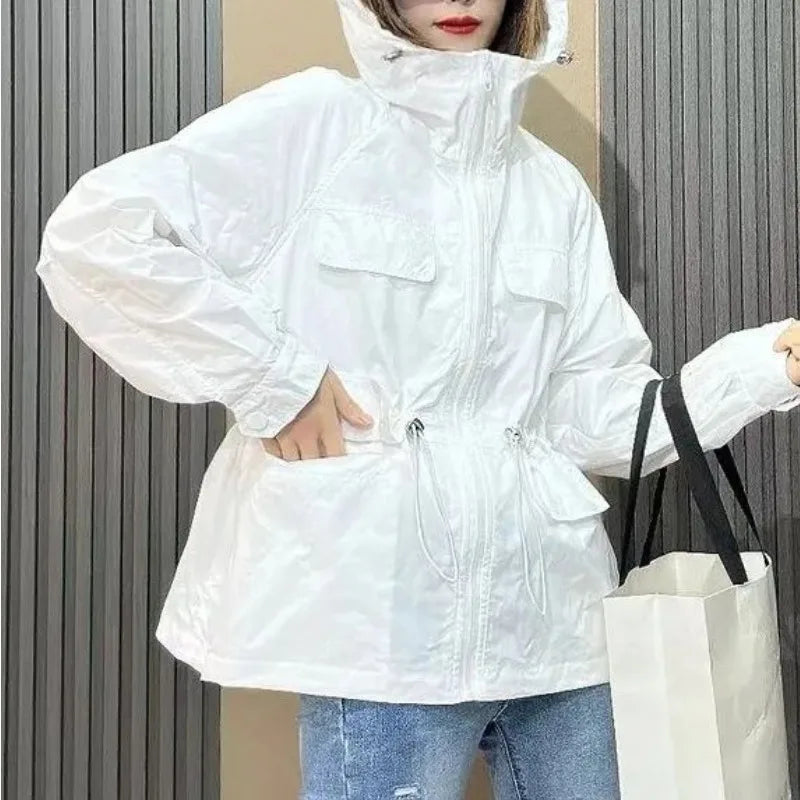Deeptown Vintage Women's Oversize Windbreaker Jacket