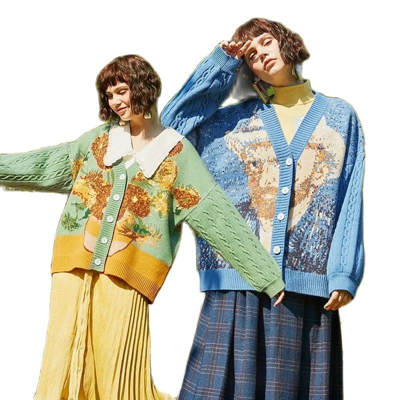 Brilliant Art Paranoia Retro Cardigan Sweater Coat