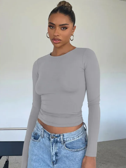 Casual Knit Long Sleeve T-shirt | Streetwear
